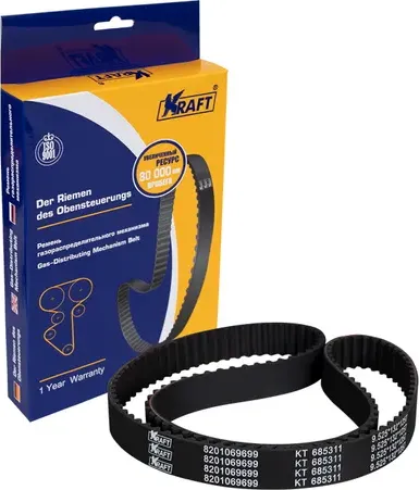 Ремень ГРМ Lada Largus 1.6 16V (12-), Renault Logan (04-) 1.4/1.6 16V (Kraft) Kraft. Артикул KT685311