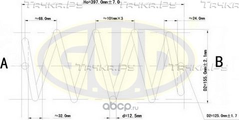 Пружина подвески G.U.D.. Артикул GCS072953
