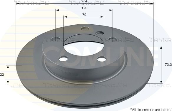 Тормозной диск Comline Comline передний для BMW 1 II (F20/F21) 2011-2019. Артикул ADC2823V