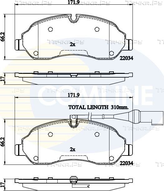 Тормозные колодки Comline Comline. Артикул CBP22214
