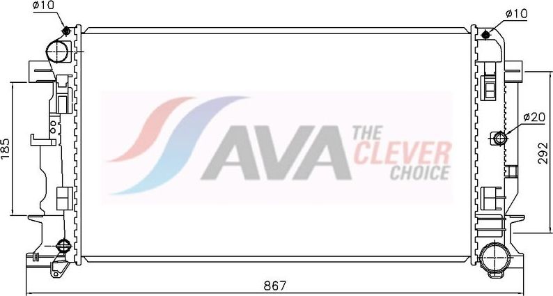 Радиатор охлаждения двигателя AVA ** CLEVER FIT **. Артикул MS2402