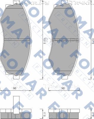 Тормозные колодки Fomar. Артикул FO 448781
