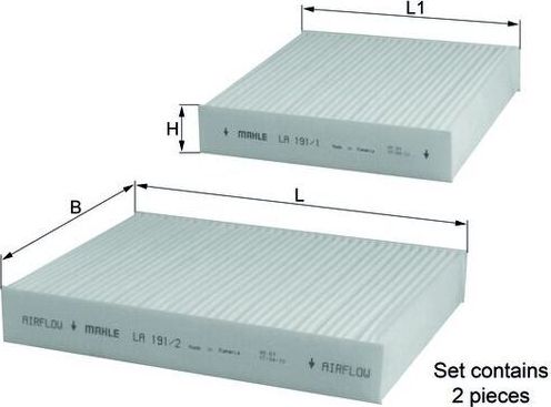 Салонный фильтр Mahle-Knecht. Артикул LA 191/S