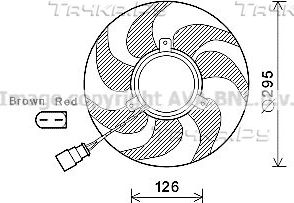 Вентилятор радиатора двигателя AVA правый для Volkswagen Passat B6 2005-2011. Артикул VN7535