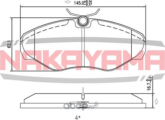 Колодки тормозные передние (Nakayama). Артикул P0866NY
