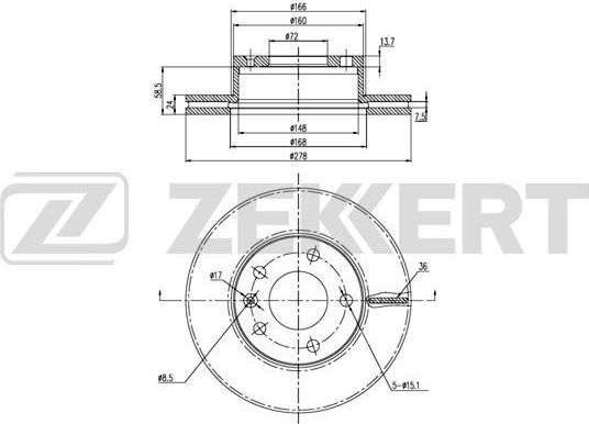 Тормозной диск Zekkert. Артикул BS-6343