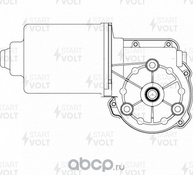 Мотор стеклоочистителя (моторчик дворников) StartVOLT передний для Fiat Punto III Punto 2012-2018. Артикул VWF 2104