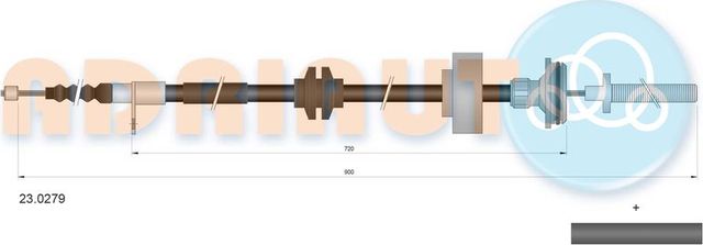 Трос ручника (тросик ручного тормоза) Adriauto задний правый для Land Rover Range Rover III 2002-2012. Артикул 23.0279