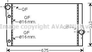 Радиатор охлаждения двигателя AVA для BMW 5 VI (F10/F11/F07) 2009-2017. Артикул BW2410