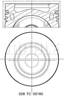 Поршень Mahle для Audi A3 III (8V) 2012-2026. Артикул 028 PI 00160 000