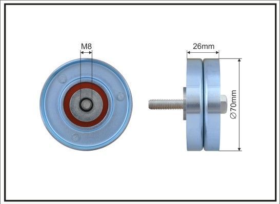 Направляющий (ведущий) ролик приводного поликлинового ремня Caffaro (Металл) для MINI Cabrio I (R52) 2004-2007. Артикул 285-01