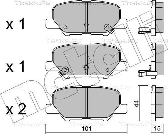Тормозные колодки Metelli задние для Mazda 6 III (GJ) 2012-2026. Артикул 22-0995-0