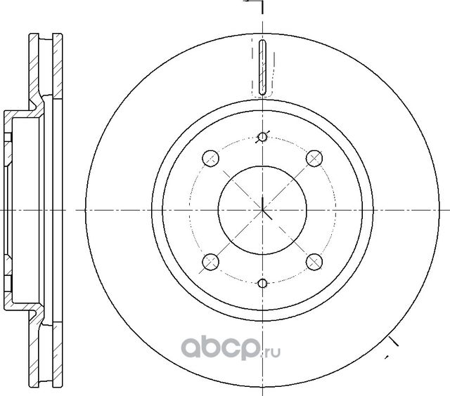 Диск тормозной вентилируемый (G-Brake). Артикул GR02974