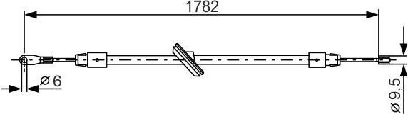 Трос ручника (тросик ручного тормоза) Bosch. Артикул 1 987 477 902
