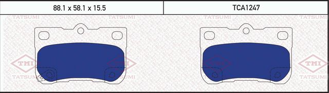 Колодки тормозные LEXUS GS300/GS430 05- задн. (Tatsumi). Артикул TCA1247