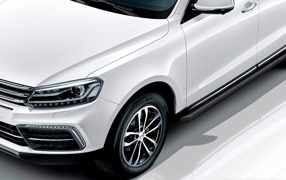 Пороги Slitkoff d57 труба для Zotye Coupa 2018-2026 Черные. Артикул ZOTCOP-006B