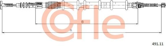 Трос ручника (тросик ручного тормоза) Cofle задний правый для Fiat Multipla I 1999-2010. Артикул 92.491.11