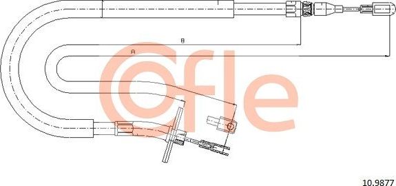 Трос ручника (тросик ручного тормоза) Cofle задний левый для Mercedes-Benz Sprinter Classic (909) 2017-2026. Артикул 92.10.9877