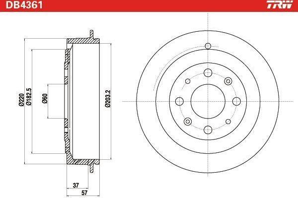 Тормозной барабан TRW. Артикул DB4361
