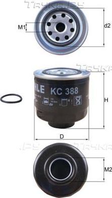Топливный фильтр Mahle. Артикул KC 388D