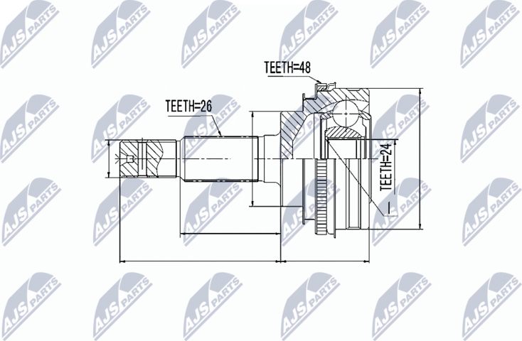 Шрус внутренний (граната) NTY. Артикул NPZ-TY-001