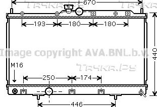 Радиатор охлаждения двигателя AVA. Артикул MT2198