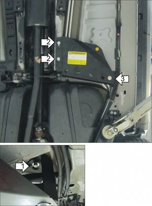 Защита Мотодор для трубок кондиционирования у бензобака Ford Explorer V 2010-2019. Артикул 00751