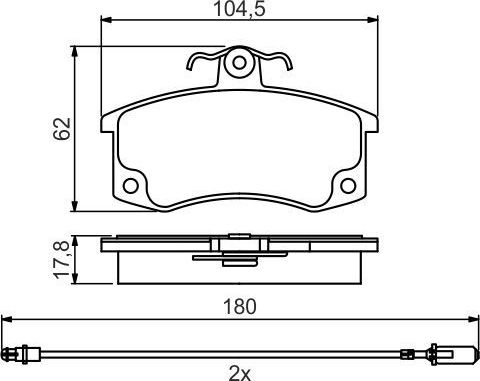 Тормозные колодки Bosch (Low-Metallic) передние для ВАЗ Samara (2108, 2109, 2113, 2114) 1986-1999. Артикул 0 986 495 360