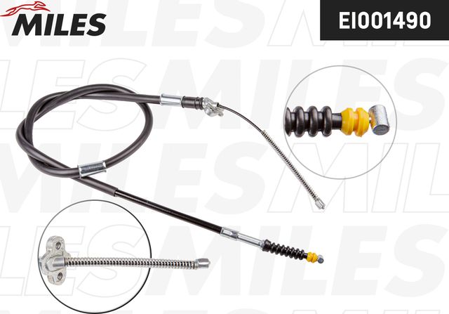 Трос ручника (тросик ручного тормоза) Miles задний правый для Toyota Corolla E90 1987-1994. Артикул EI001490