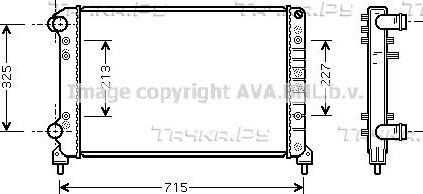 Радиатор охлаждения двигателя AVA для Fiat Doblo I 2001-2015. Артикул FTA2262