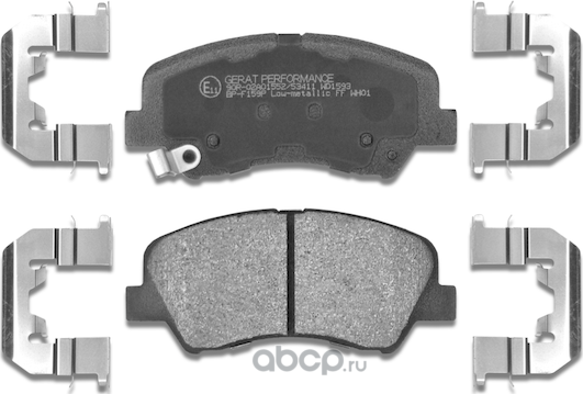 Тормозные колодки Gerat BP-F159P (передние) Low-metalic Gerat. Артикул BPF159P