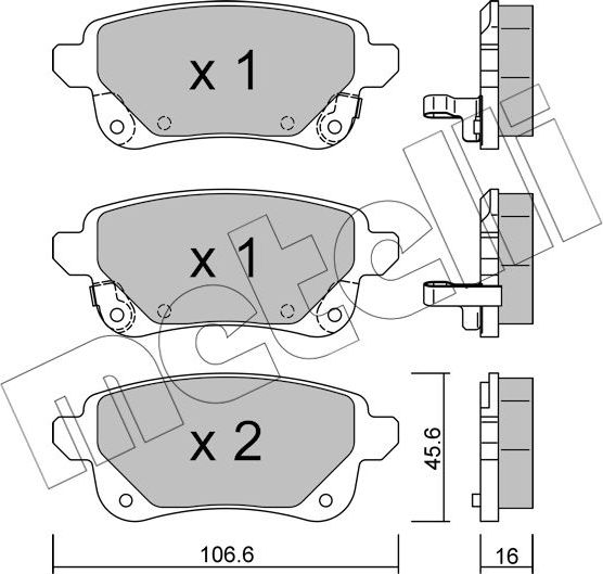 Тормозные колодки Metelli. Артикул 22-1112-1