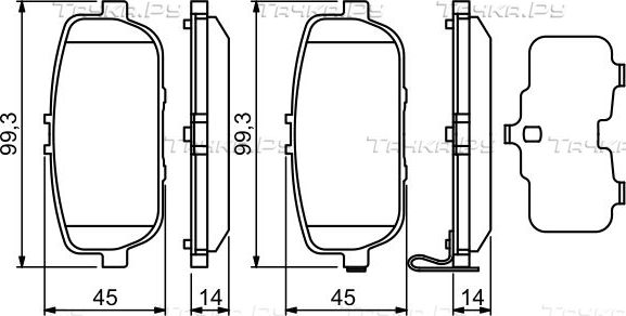 Тормозные колодки Bosch (Low-Metallic) задние для Mazda MX-5 IV (ND) 2015-2023. Артикул 0 986 494 190