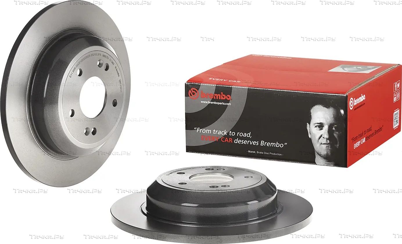 Тормозной диск Brembo PRIME LINE - UV Coated задний для Hyundai Genesis I 2008-2014. Артикул 08.E139.11