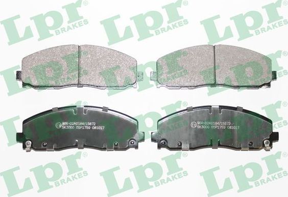 Тормозные колодки LPR передние для Fiat Freemont 2012-2016. Артикул 05P1759