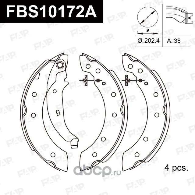 Тормозные колодки барабанные (FAP). Артикул FBS10172A