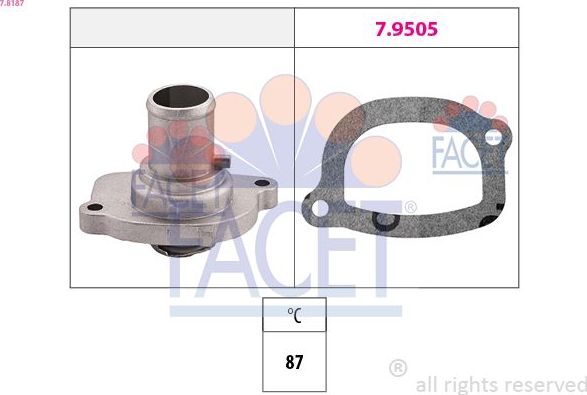 Термостат Facet Made in Italy - OE Equivalent. Артикул 7.8187