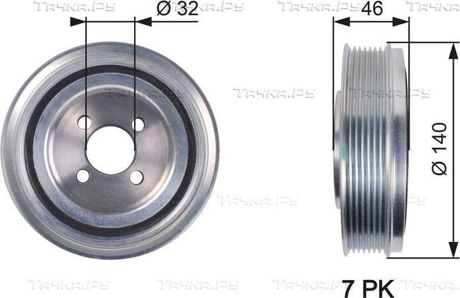 Шкив коленвала Gates DriveAlign® для IVECO Daily VI 2014-2026. Артикул TVD1078