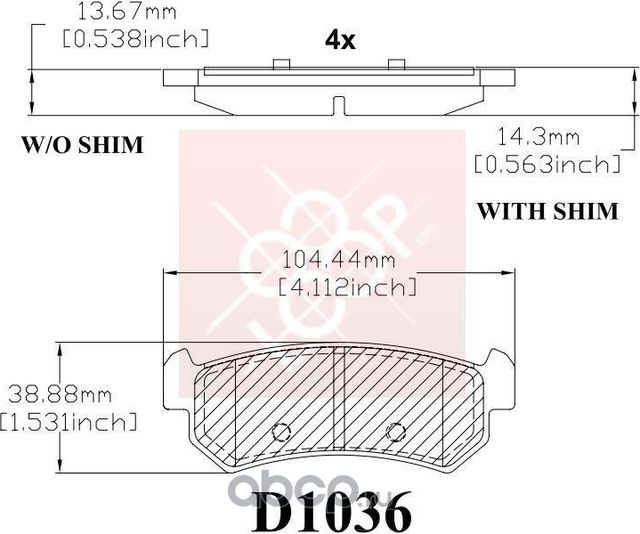 Brake pads (Frictionmaster). Артикул CMX1036