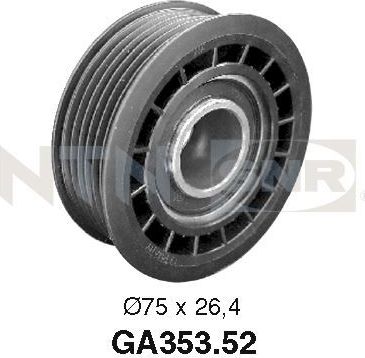 Направляющий (ведущий) ролик приводного поликлинового ремня NTN / SNR. Артикул GA353.52