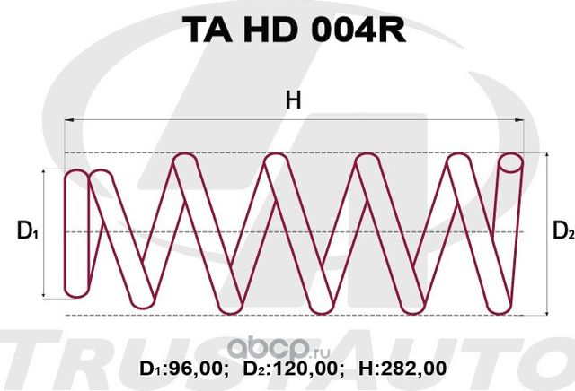 524419014 ПРУЖИНА УСИЛЕННАЯ (Trustauto). Артикул TAHD004R