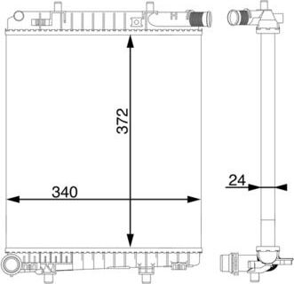 Радиатор охлаждения двигателя Mahle Behr для Renault Trafic II 2006-2014. Артикул CR 1591 000S