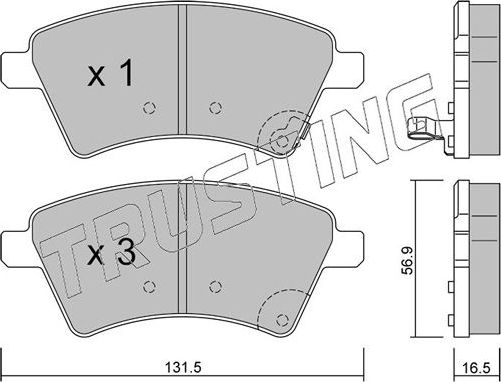 Тормозные колодки Trusting передние для Suzuki SX4 I (Classic) 2006-2015. Артикул 718.0