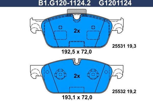 Тормозные колодки Galfer. Артикул B1.G120-1124.2