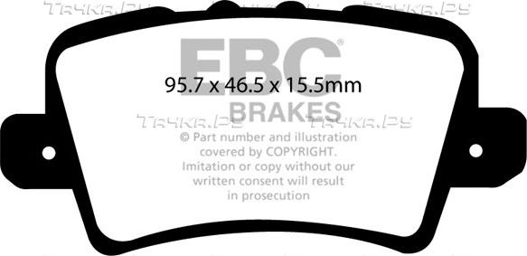 Тормозные колодки EBC Brakes задние для Honda Civic VIII 2005-2012. Артикул DP1902