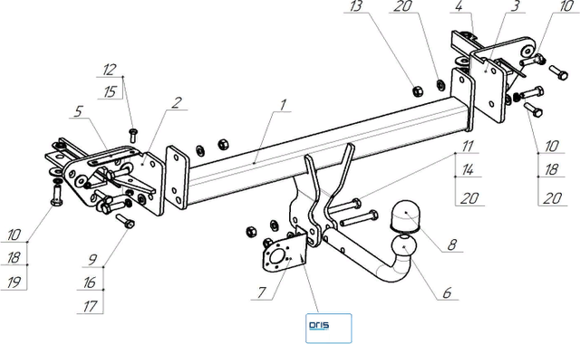 Фаркоп Oris (ранее Bosal) для Subaru Outback VI 2019-2026. Артикул 6315-A