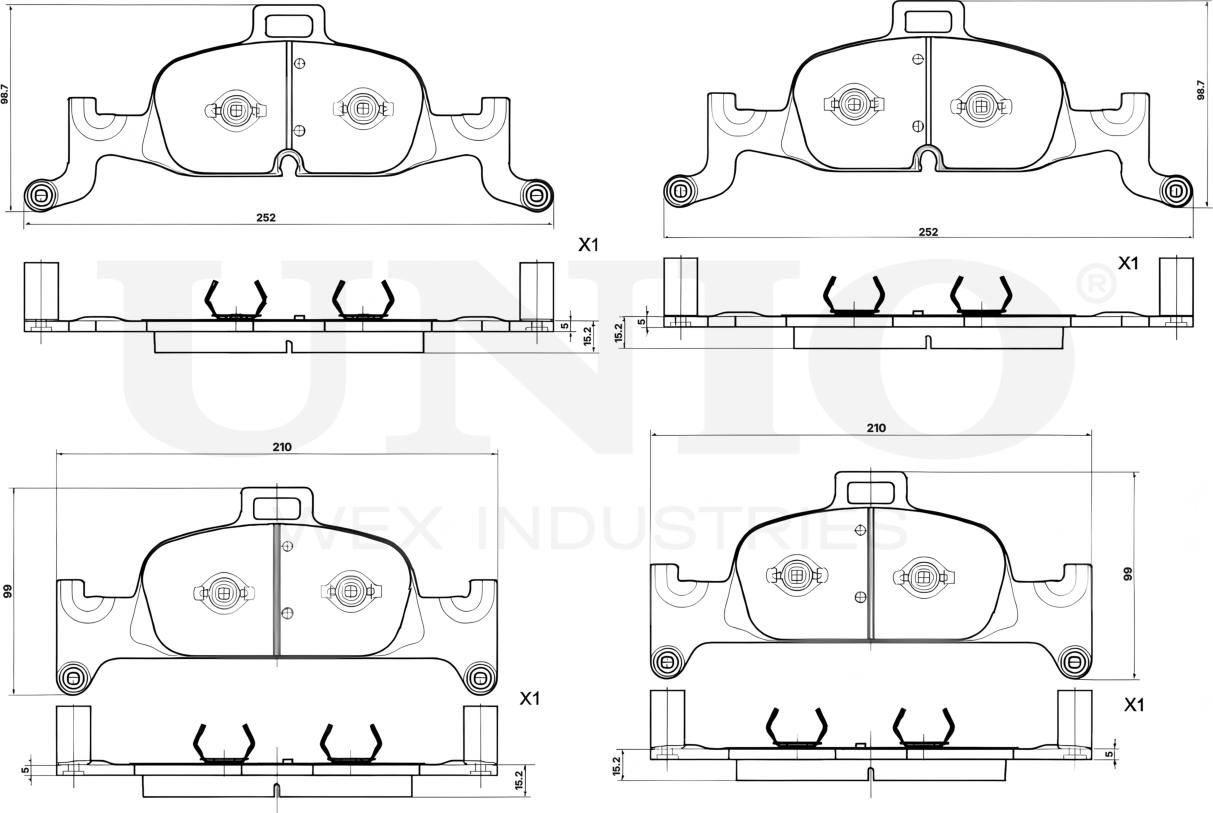 Колодки тормозные диск. передние Audi A6 V 18-, A4 V 15-, Q5 II 16- (Unio). Артикул BRP-20181