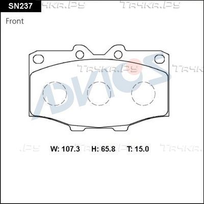 Тормозные колодки Advics для Toyota Hilux IV 1983-1989. Артикул SN237