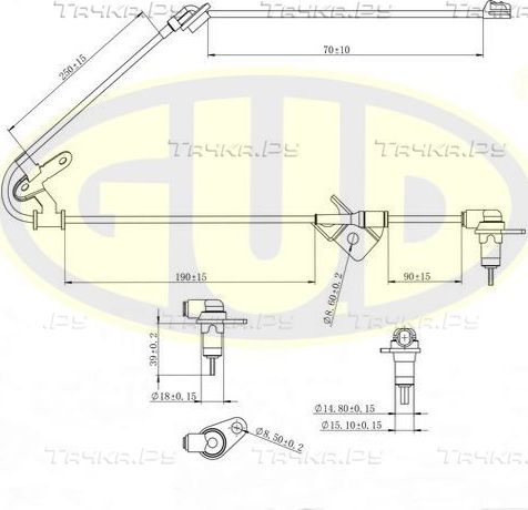 Датчик ABS G.U.D. задний левый для Mazda 323 VI (BJ) 1998-2004. Артикул GABS02012