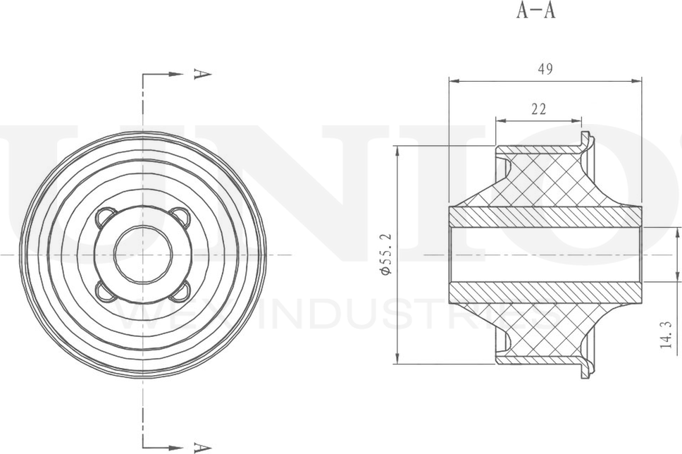 Сайлентблок рычага подвески (Unio). Артикул RMP-20087